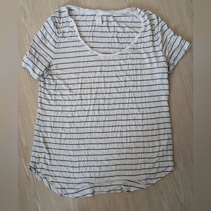 Classic White and Navy Striped Women's Tee